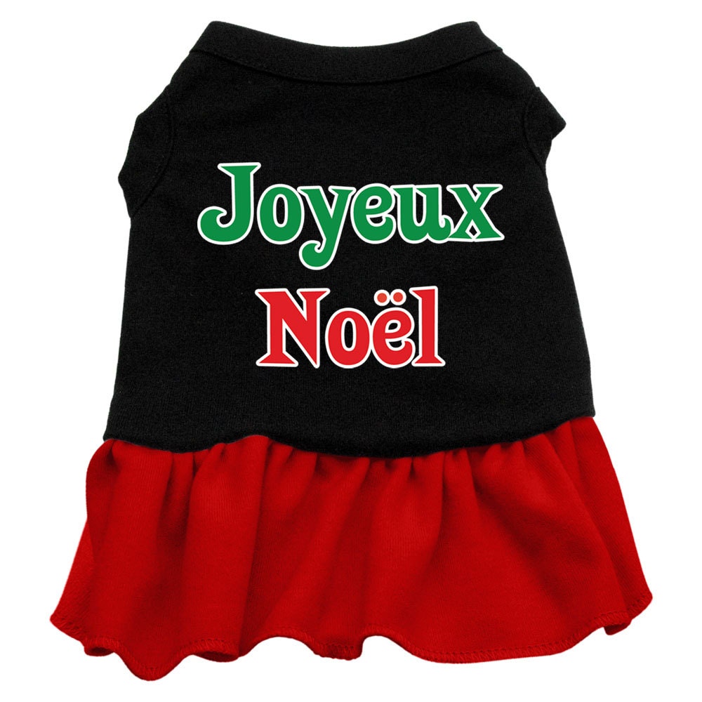 Christmas Pet Dog & Cat Dress Screen Printed, "Joyeux Noel"-2