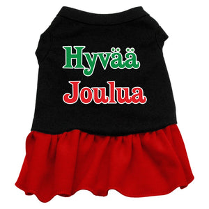 Christmas Pet Dog & Cat Dress Screen Printed, "Hyvaa Joulua"-2