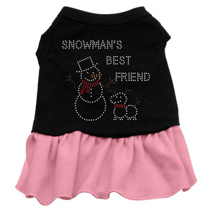 Christmas Pet Dog & Cat Dress Rhinestone, "Snowman's Best Friend"-2