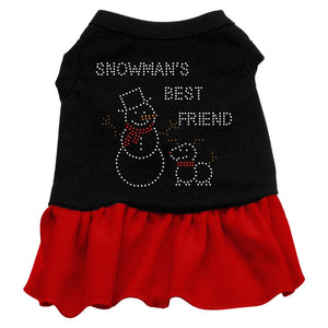 Christmas Pet Dog & Cat Dress Rhinestone, "Snowman's Best Friend"-3