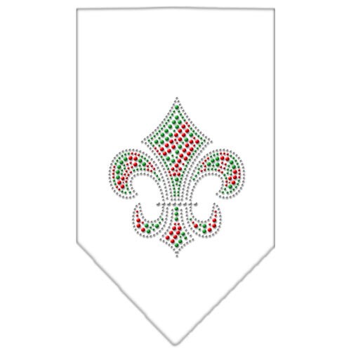 Christmas Pet and Dog Bandana Rhinestone, "Christmas Fleur De Lis"-1