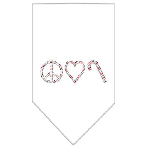 Christmas Pet and Dog Bandana Rhinestone, "Peace, Love & Candy Canes"-1