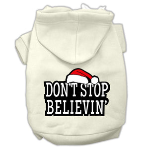 Christmas Pet Dog & Cat Hoodie Screen Printed, "Don't Stop Believin"-3