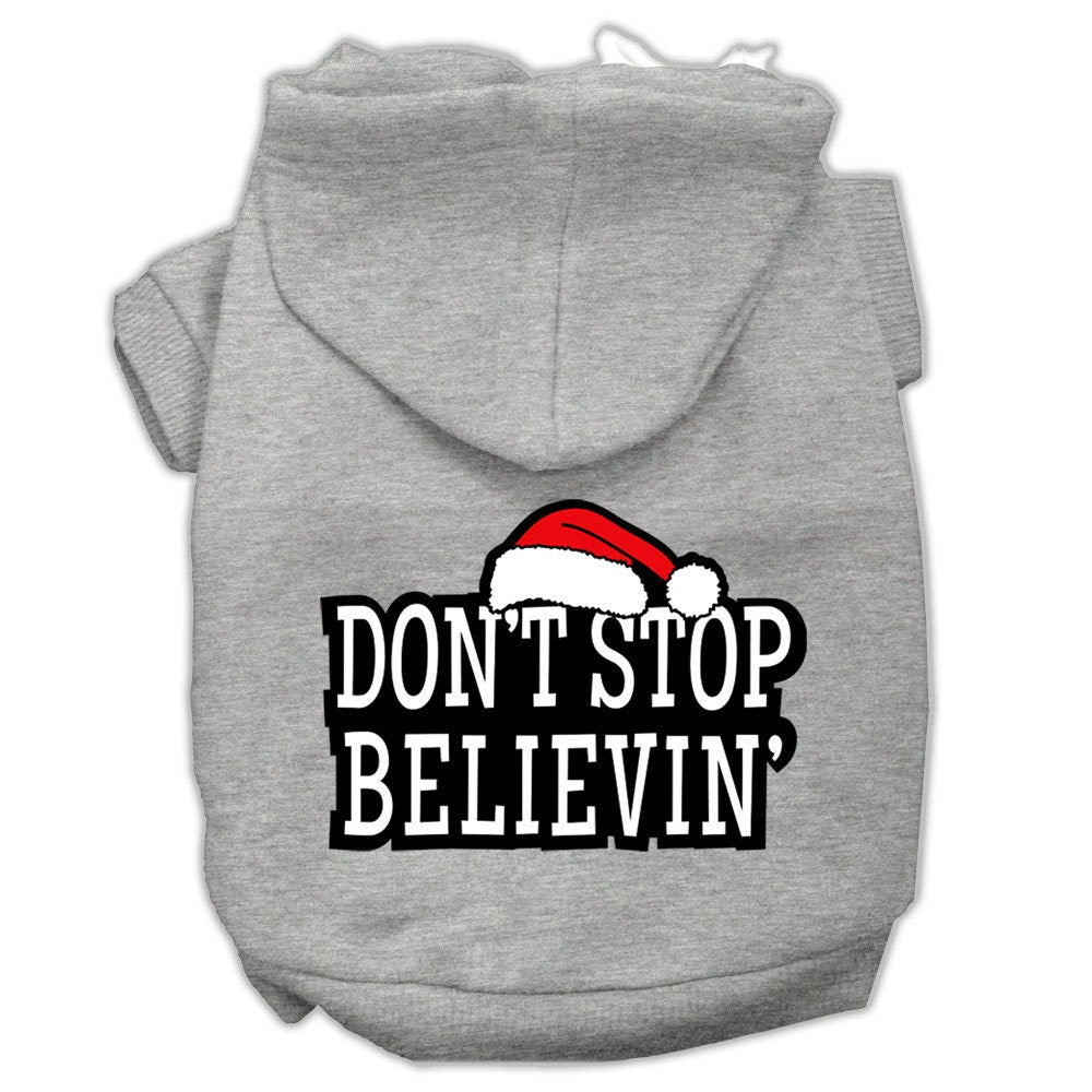 Christmas Pet Dog & Cat Hoodie Screen Printed, "Don't Stop Believin"-4