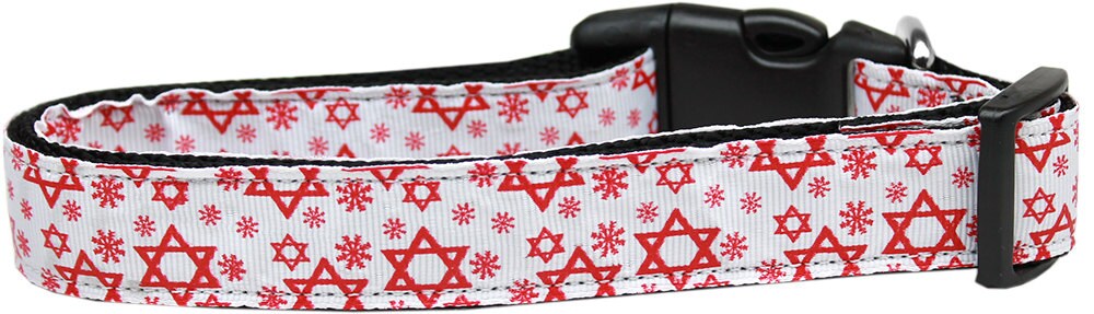 Hanukkah Pet Dog & Cat Nylon Collar or Leash, "Red Star Of David"-2