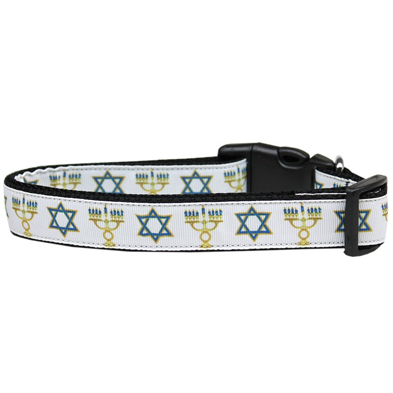 Hanukkah Pet Dog & Cat Nylon Collar or Leash, "Jewish Traditions"-0