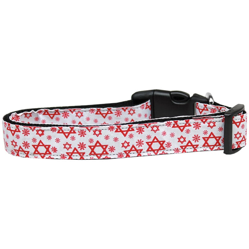 Hanukkah Pet Dog & Cat Nylon Collar or Leash, "Red Star Of David"-0