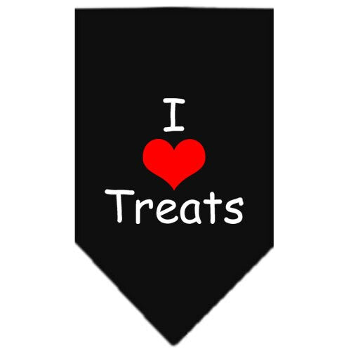 Pet and Dog Bandana Screen Printed, "I Love Treats"-1