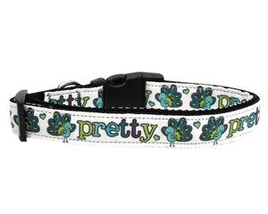 Pet Dog & Cat Nylon Collar or Leash, "Pretty As A Peacock"-2