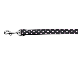 Pet Dog and Cat Nylon Collar or Leash, "Pink & Black Dotty Hearts"-3