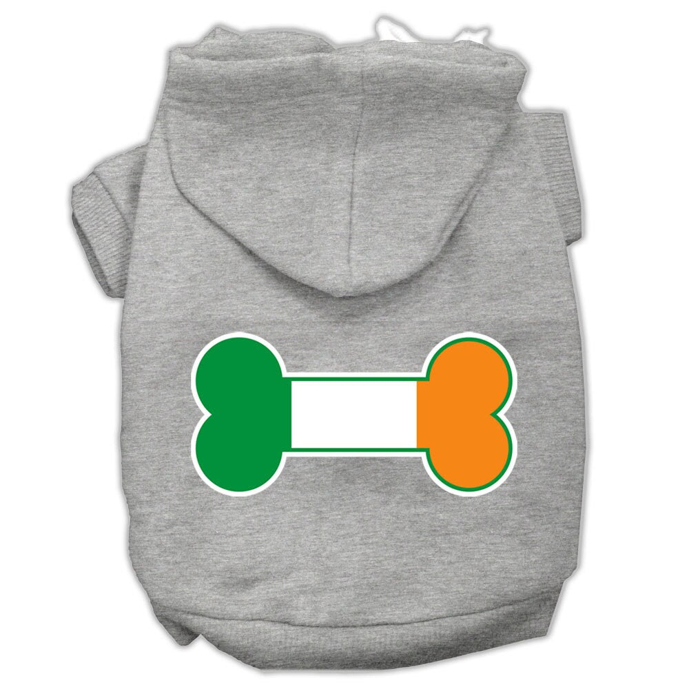 Pet Dog & Cat Hoodie Screen Printed, "Bone Shaped Ireland Flag"-2