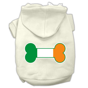 Pet Dog & Cat Hoodie Screen Printed, "Bone Shaped Ireland Flag"-3