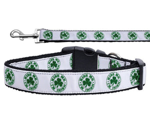 Pet Dog & Cat Nylon Collar or Leash, "Kiss Me I'm Irish"-0