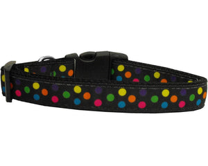 Pet Dog & Cat Nylon Collar or Leash,  "Black Multi Dot"-2