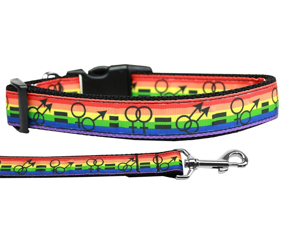 Pet Dog & Cat Nylon Collar or Leash, "Equality"-0