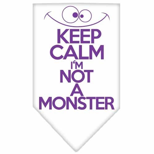 Pet and Dog Bandana Screen Printed, "Keep Calm, I'm Not A Monster"-1