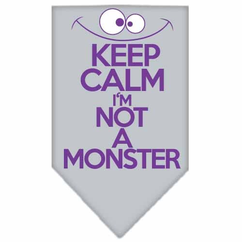 Pet and Dog Bandana Screen Printed, "Keep Calm, I'm Not A Monster"-2