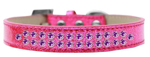 Premium Two Row Rim Set Purple Crystal Ice Cream Collar-2