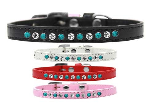 Dog, Puppy and Pet Fashion Collar, "Premium Southwest Turquoise Pearl & Clear Crystals"-0