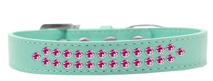 Dog, Puppy & Pet Fashion  Collar, "Two Row Bright Pink Crystal Rimsets"-2