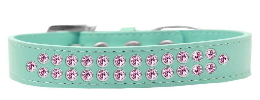 Dog, Puppy & Pet Fashion  Collar, "Two Row Light Pink Crystal Rimsets"-2