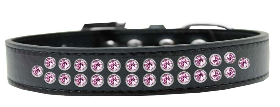 Dog, Puppy & Pet Fashion  Collar, "Two Row Light Pink Crystal Rimsets"-3