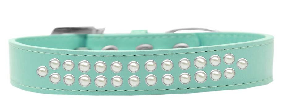 Dog, Puppy & Pet Fashion  Collar, "Two Row Pearl Rimsets"-2