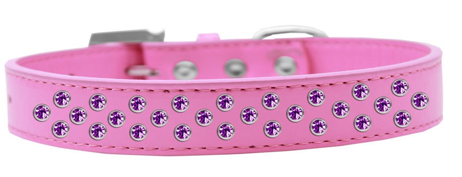 Dog, Puppy & Pet Fashion  Collar, "Purple Crystal Rimsets Sprinkles"-3