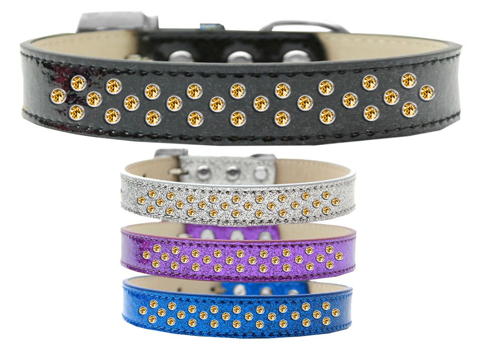 Dog, Puppy & Pet Ice Cream  Collar, "Yellow Crystal Rimsets Sprinkles"-0