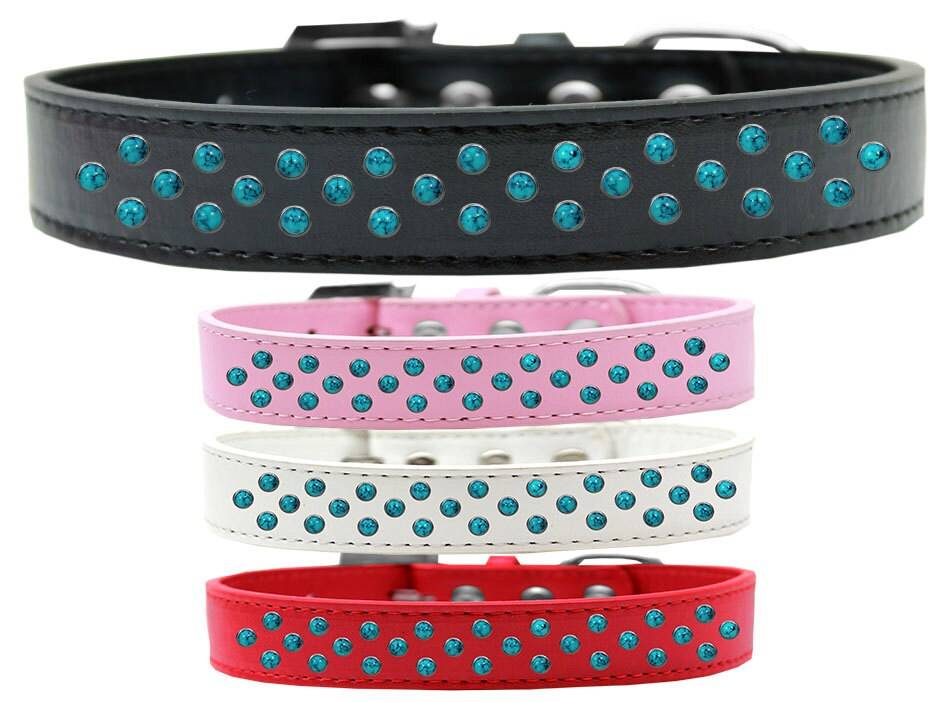 Dog, Puppy & Pet Fashion  Collar, "Southwest Turquoise Pearl Rimsets Sprinkles"-0