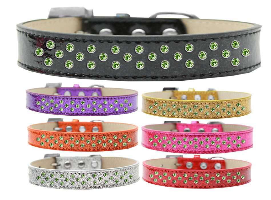 Dog, Puppy & Pet Ice Cream  Collar, "Lime Green Crystal Rimsets Sprinkles"-0