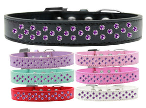 Dog, Puppy & Pet Fashion  Collar, "Purple Crystal Rimsets Sprinkles"-0