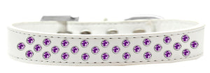 Dog, Puppy & Pet Fashion  Collar, "Purple Crystal Rimsets Sprinkles"-2