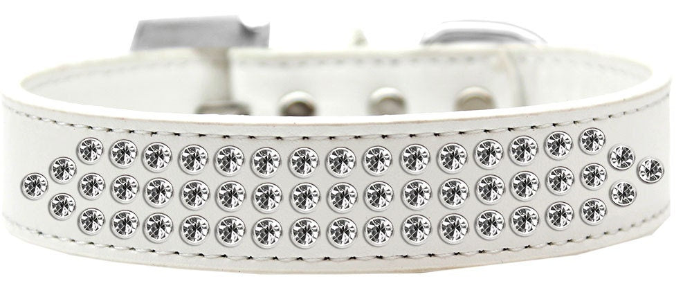 Three Row Clear Crystal Dog Collar-2