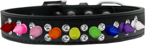 Pet and Dog Spike Collar, "Double Crystal & Rainbow Spikes"-4