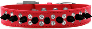 Pet and Dog Spike Collar, "Double Crystal & Black Spikes"-4