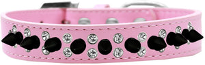 Pet and Dog Spike Collar, "Double Crystal & Black Spikes"-3