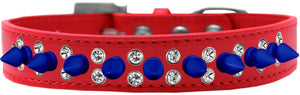 Pet and Dog Spike Collar, "Double Crystal & Blue Spikes"-3