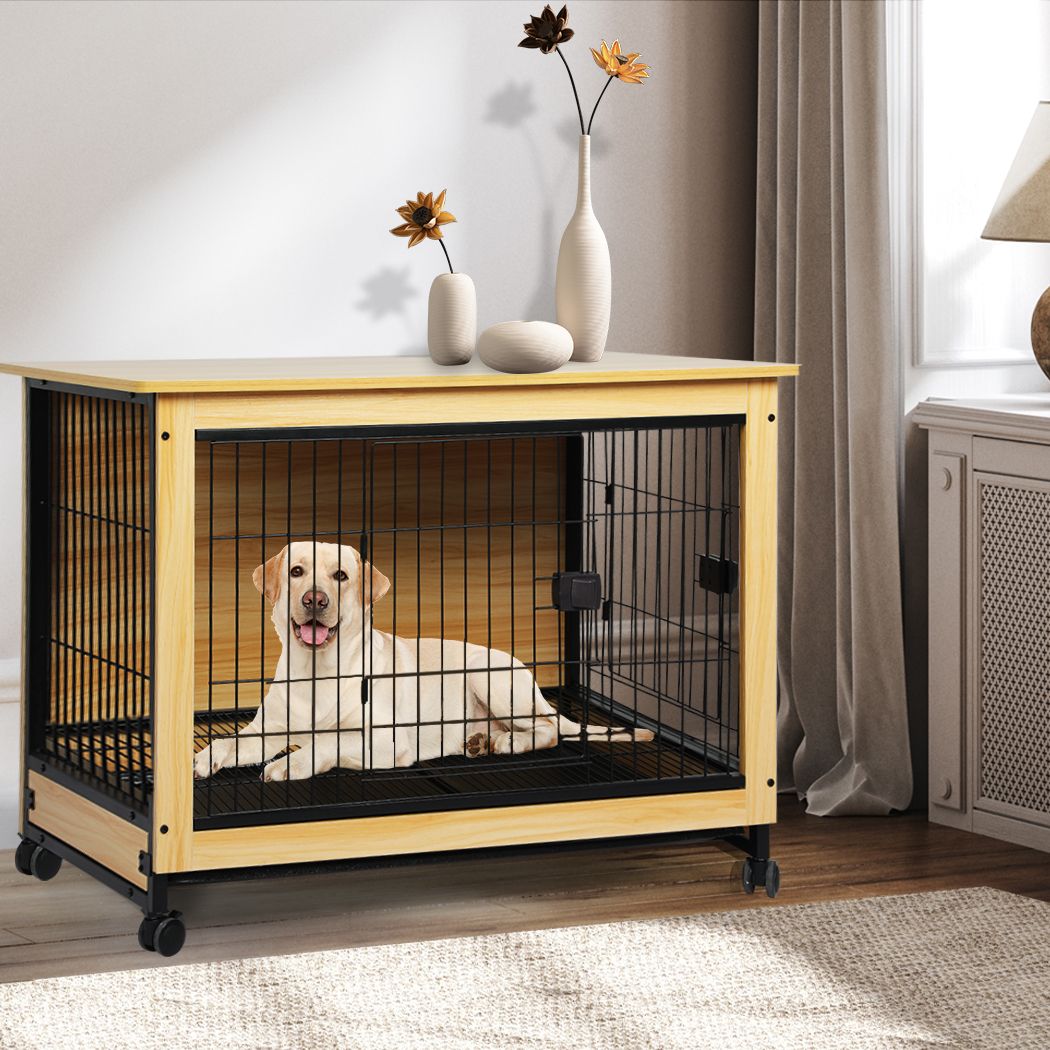 Indoor Wooden Puppy Crate Side Table (4 Sizes)-5