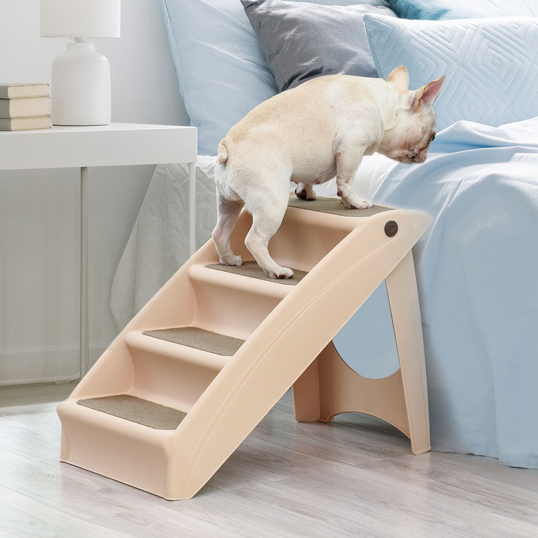 Foldable & Washable Pet Stairs Ramp - Nude-6