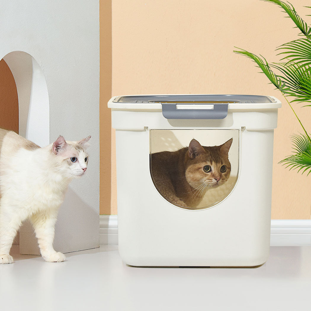 Fully Enclosed Kitty Toilet Trapping Odour Control-6