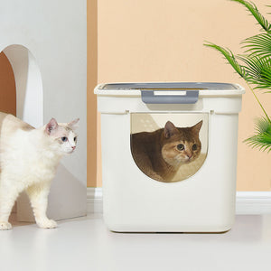 Fully Enclosed Kitty Toilet Trapping Odour Control-6