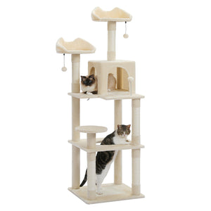 Soft Plush 160cm Cat Scratch Post in Cream-0