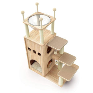 The Castle Deluxe Cat Tower Condo With Large Space Capsule Nest-10