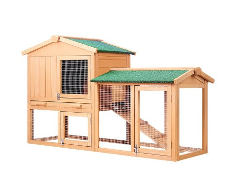 Pet Wooden Hutch Coop with Run-0