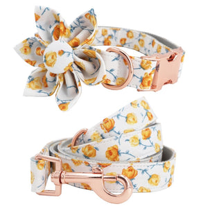 Flower Collar & Lead Set in Yellow-1