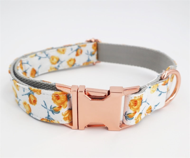 Flower Collar & Lead Set in Yellow-2