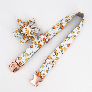 Flower Collar & Lead Set in Yellow-5