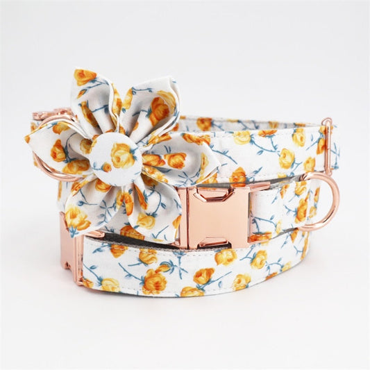 Flower Collar & Lead Set in Yellow-0