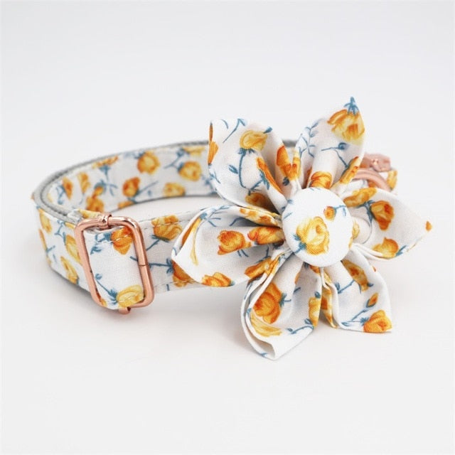 Flower Collar & Lead Set in Yellow-4